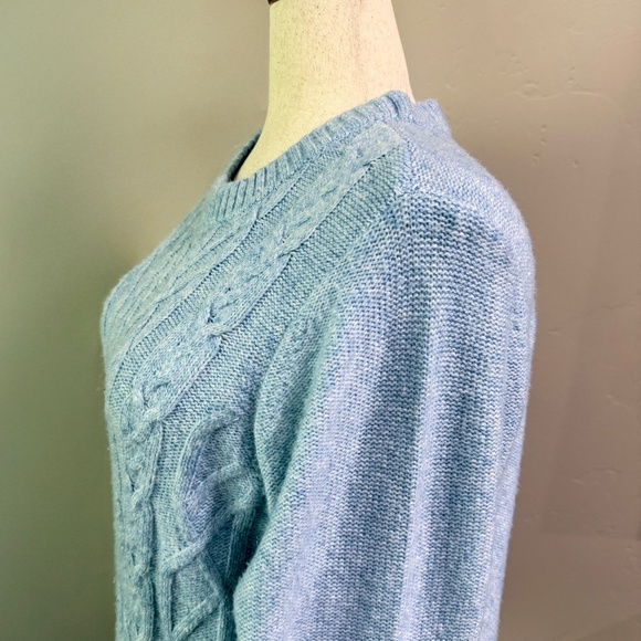 Plus Size 1X Croft & Barrow Cable Knit Crewneck Sweater — Light Blue - Picture 4 of 9